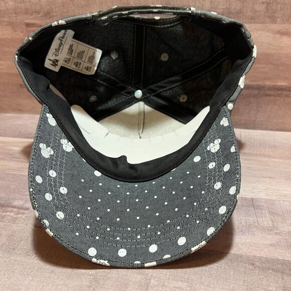 Disney Parks Mickey & Minnie Kissing Polka Dot Adult Adjustable Baseball Cap - Picture 9 of 9